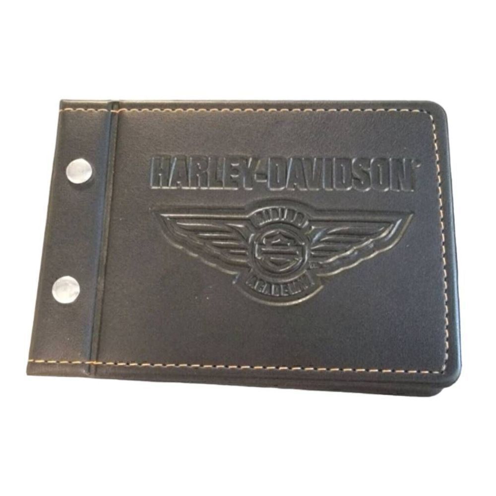 Harley-Davidson Riding Academy Road Book Journal Black Leather ID Holder